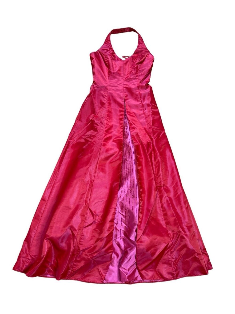 Y2K Vintage Jump Apparel Halter Prom Gown Red and pink Size 5